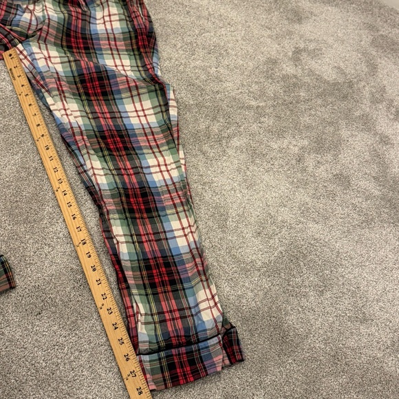 Hill House Quentin Pajama Set in White Tartan size medium EUC - Picture 9 of 12